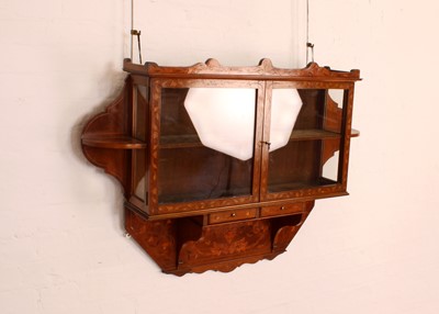 Lot 162 - A 19th Century Dutch Walnut and Marquetry Wall Cabinet Retailed by Edwards & Roberts of London