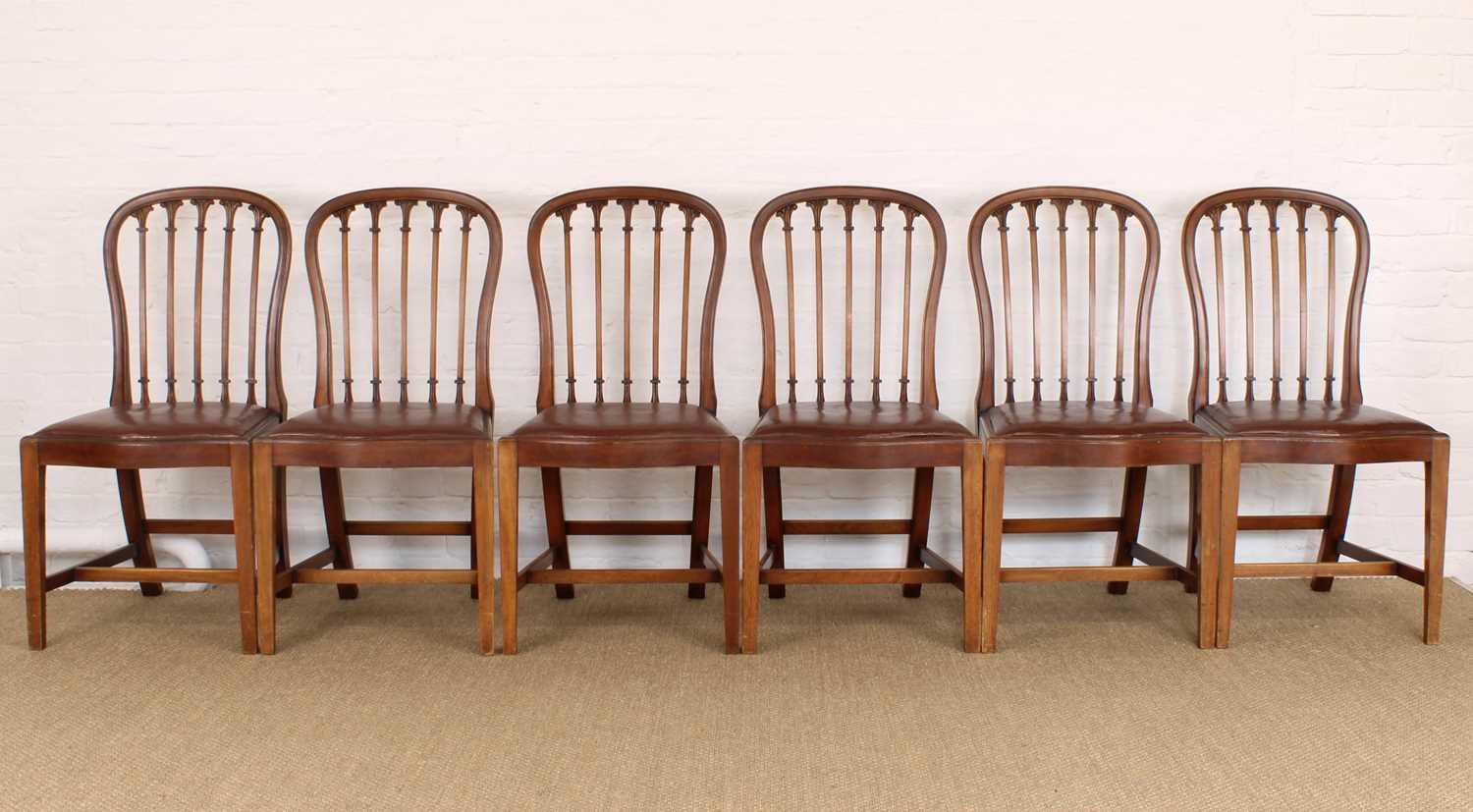 Lot 217 - A Set of Six Early 20th Century Mahogany Dining Chairs