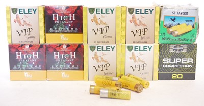 Lot 20 bore ammunition, by Gamebore, Eley, S&B,...
