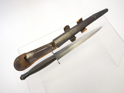 Lot Fairbairn Sykes commando dagger and scabbard,...