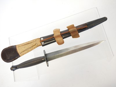 Lot Fairbairn Sykes commando dagger and scabbard,...