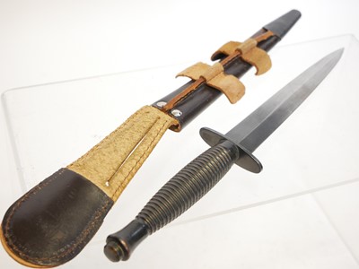 Lot Fairbairn Sykes commando dagger and scabbard,...