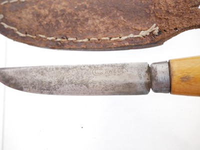 Lot 131 - Four hunting knifes, with slightly curved...