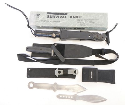 Lot Collection of survival knives, to include an...