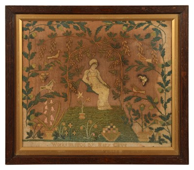 Lot 250 - An Early 19th Century Pictorial Sampler