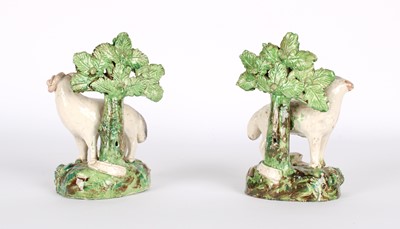Lot 38 - A Pair of Early 19th Century 'Walton' Pearlware Sheep Figures