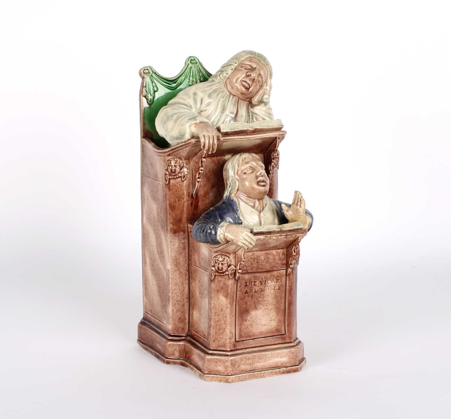 Lot 37 - A Late 18th Century "The Vicar and Moses" Pearlware Pottery Group
