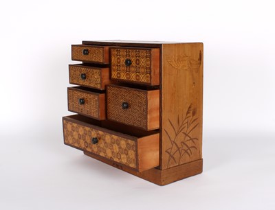Lot 32 - A Late 19th/Early 20th Century Japanese Marquetry 'Yosegi Zaiku' Cabinet