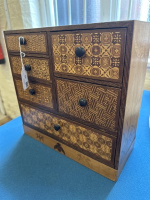 Lot 32 - A Late 19th/Early 20th Century Japanese Marquetry 'Yosegi Zaiku' Cabinet