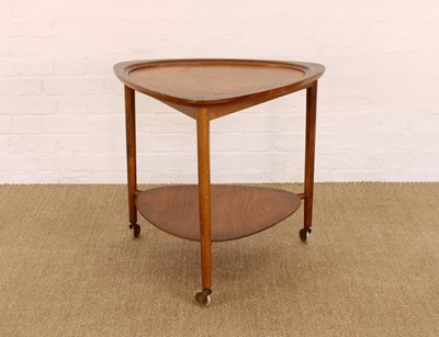 Lot Teak Triangular Two-Tier Drinks/Occasional Table