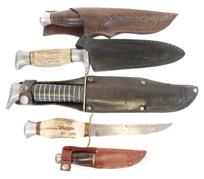 Lot Five hunting / outdoors knives, four with...