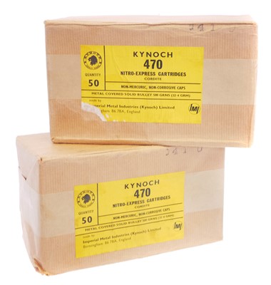 Lot Kynoch .470 Nitro Express, 100 cartridges,...