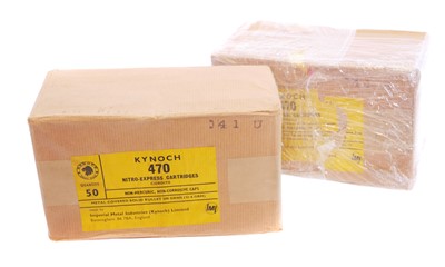 Lot Kynoch .470 Nitro Express, 100 cartridges,...