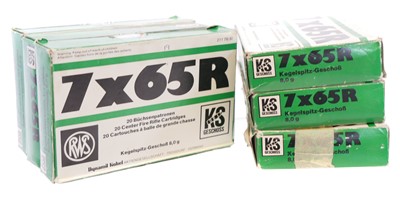 Lot RWS 7x65R ammunition, 59 rounds, also 60 once...