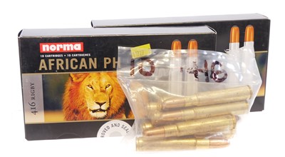 Lot Norma .416 Rigby, 20 rounds with 450 grain...