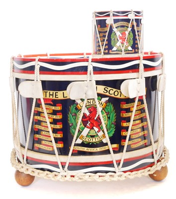 Lot London Scottish regimental tenor drum/coffee...