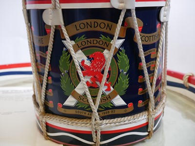 Lot 169 - London Scottish regimental tenor drum/coffee...