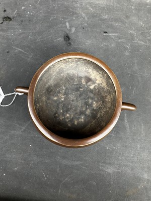 Lot 11 - A Chinese Bronze Censer with Xuande Mark on Bronze Stand