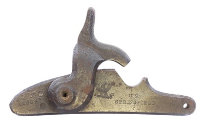 Lot US Springfield 1864 percussion lock plate with...