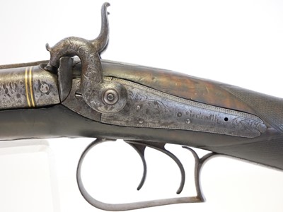 Lot 55 - Beckwith 14 bore percussion side by side...