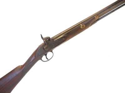 Lot 51 - Percussion single barrel 16 barrel shotgun,...