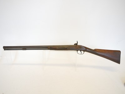 Lot 51 - Percussion single barrel 16 barrel shotgun,...