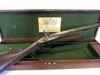 Lot 53 - Cased Purdey 14 bore percussion side-by-side...