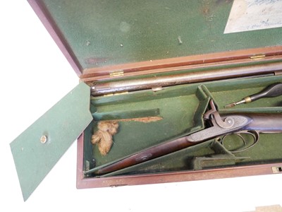 Lot 53 - Cased Purdey 14 bore percussion side-by-side...