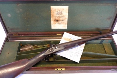 Lot 54 - Unusual Purdey 14 bore percussion side-by-side...
