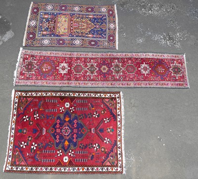 Lot 229 - A Persian Garajeh Runner and Two Rugs