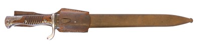Lot Mauser S.98 bayonet frog and scabbard, stamped...