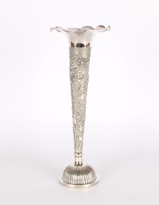 Lot 43 - A Late 19th/Early 20th Century Tall Chinese Export White Metal Vase