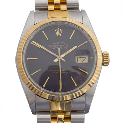 Lot 144 - A 1980s steel and gold Rolex Oyster Perpetual Datejust wristwatch