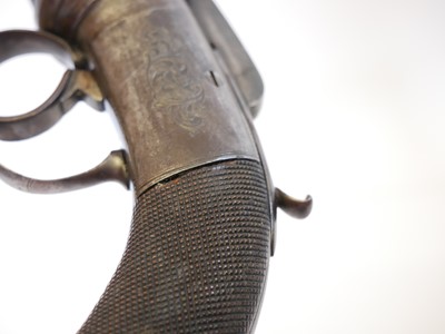 Lot 23 - Percussion 64 bore pepperbox pistol, 3.5inch...