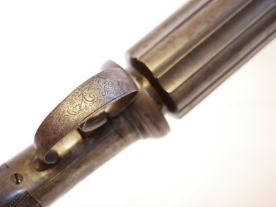 Lot 23 - Percussion 64 bore pepperbox pistol, 3.5inch...