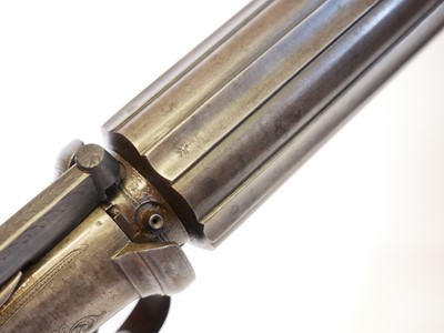 Lot 23 - Percussion 64 bore pepperbox pistol, 3.5inch...