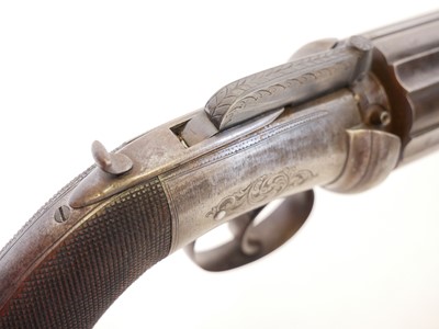 Lot 23 - Percussion 64 bore pepperbox pistol, 3.5inch...