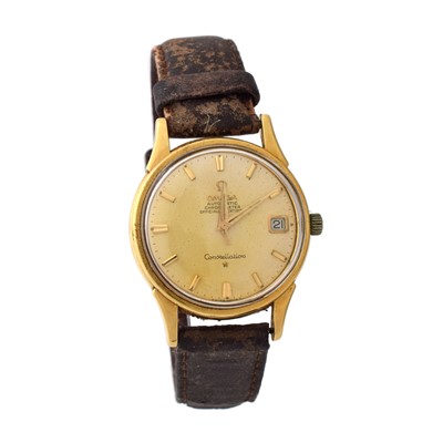 Lot 157 - A gentleman's yellow metal Omega Constellation automatic wristwatch