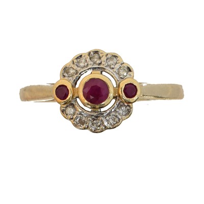 Lot A 14ct gold ruby and diamond dress ring