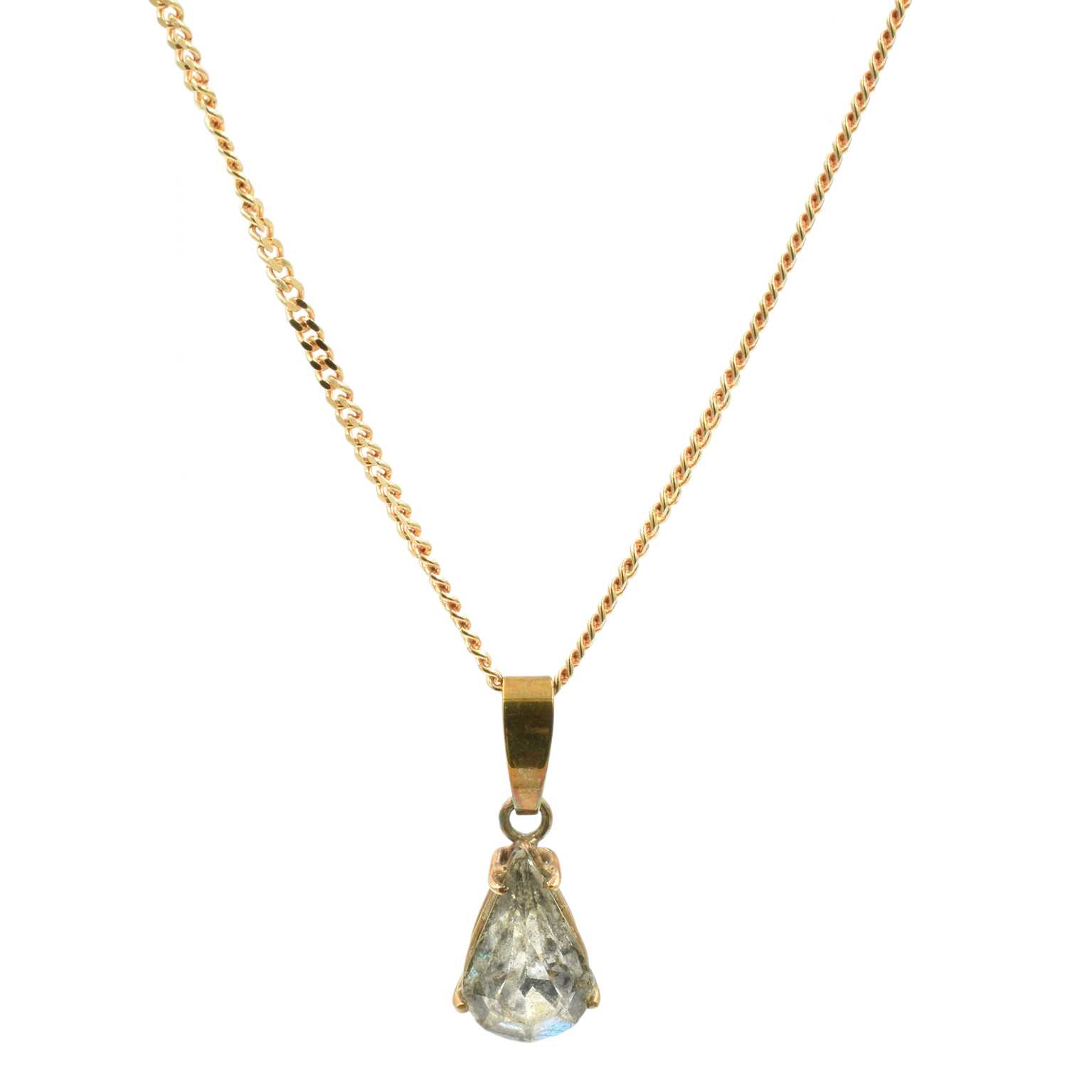 Lot 41 - Marilyn Monroe interest - A 9ct yellow gold and rhinestone pendant necklace