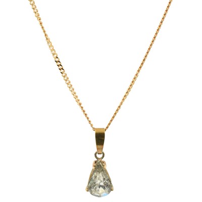 Lot 41 - Marilyn Monroe interest - A 9ct yellow gold and rhinestone pendant necklace