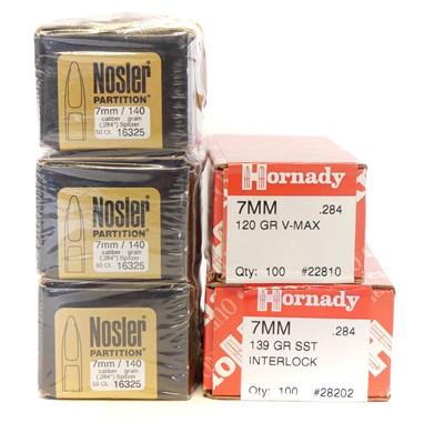 Lot 674 - 7mm bullets, to include 200 x Hornaday...