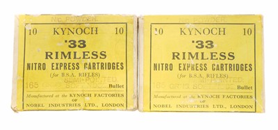 Lot 559 - Scarce .33 B.S.A. rifle cartridges, 20 rounds...