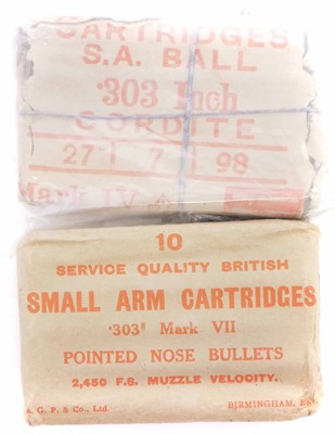 Lot 560 - Two packets of .303 ammunition, one maked R^L...