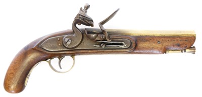 Lot 8 - Belgian flintlock 24 bore pistol, with 7inch...
