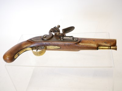 Lot 8 - Belgian flintlock 24 bore pistol, with 7inch...