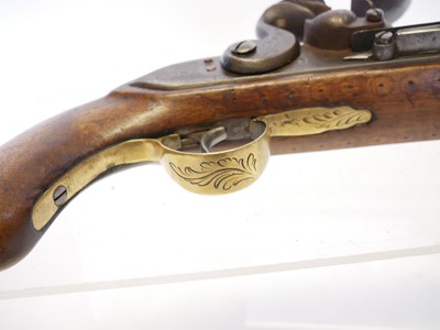 Lot 8 - Belgian flintlock 24 bore pistol, with 7inch...