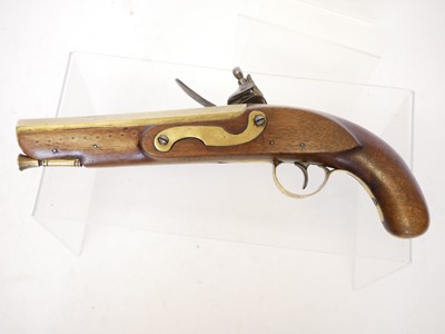 Lot 8 - Belgian flintlock 24 bore pistol, with 7inch...