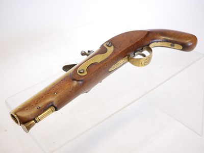 Lot 8 - Belgian flintlock 24 bore pistol, with 7inch...