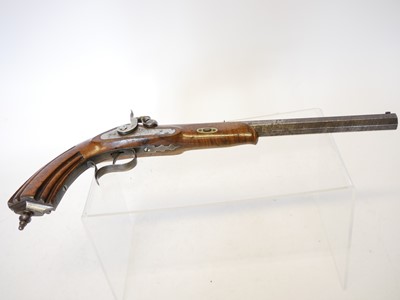 Lot 4 - 70 bore target pistol by M. Ruckert of Passau,...